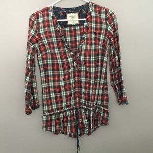 A&F XS plaid shirt