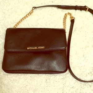Michael Kors black crossbody with gold chains
