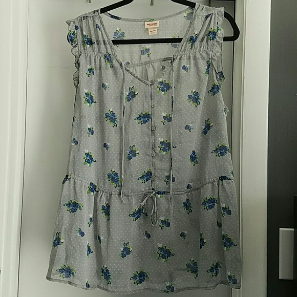 Mossimo Flower Chiffon Top