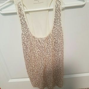 Ivory sequin tank.