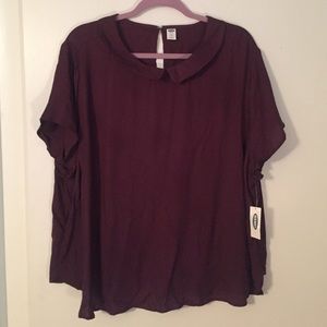 Old Navy Deep Purple Collared Top