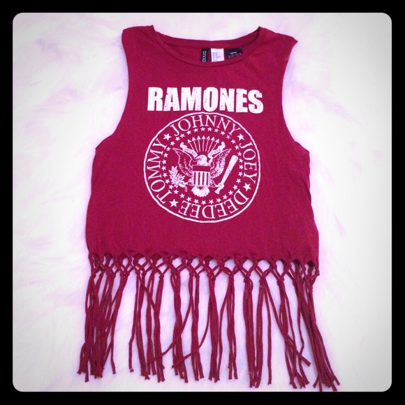H&M Divided Crop Ramones Top. Size XS.