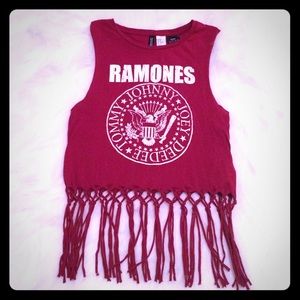 H&M Divided Crop Ramones Top. Size XS.