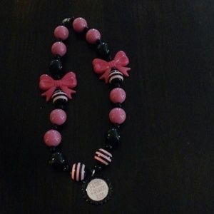 Pink and black chunky necklace