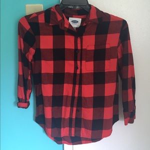 Old Navy red and black buffalo plaid button down