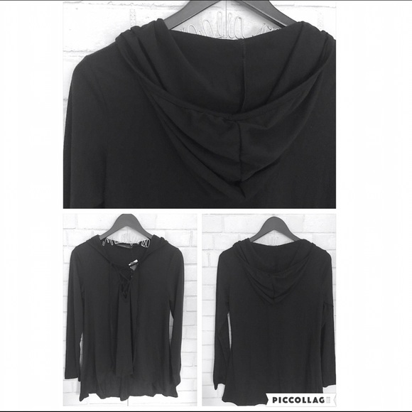 🆑❗️Last One S❗️5⭐️ Lace Up Long Sleeve Hoodie Top - Picture 4 of 4