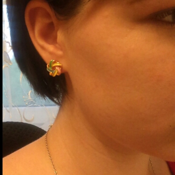 New Colorful stripe earrings - Picture 2 of 3