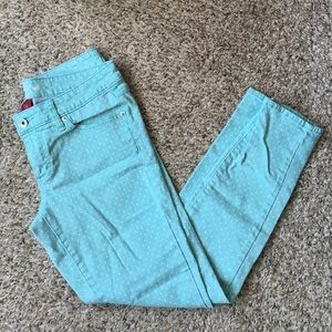 Target sea foam green polka dot pants