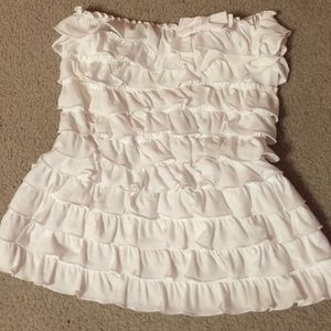 White ruffled Tube top