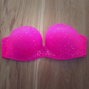 Victoria's Secret bombshell pink strapless bra