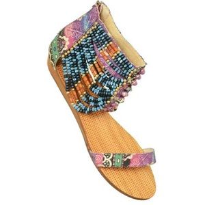 Report Beaded ankle sandal