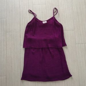 Parker Purple Pleated Dress