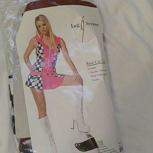 Race car girl Halloween costume.