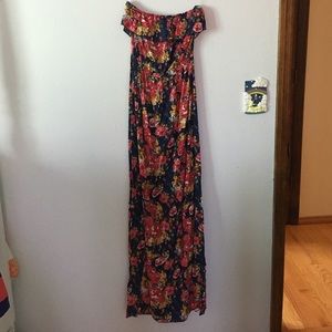 Floral Strapless Maxi Dress