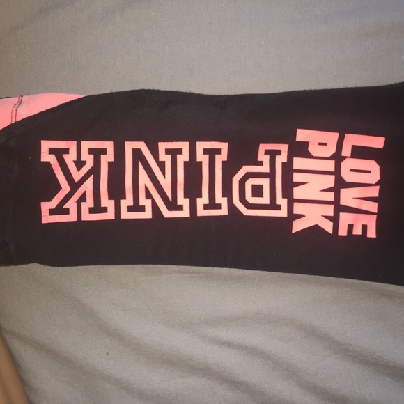 pink vs crop leggings