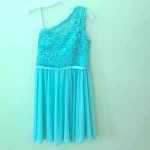 spa colored short David's bridal Bridesmaid dress