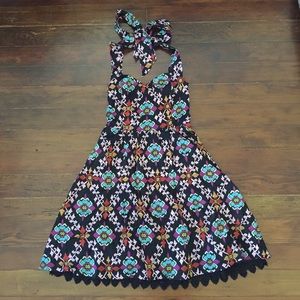 Anthropologie Floral Primula Halter Dress