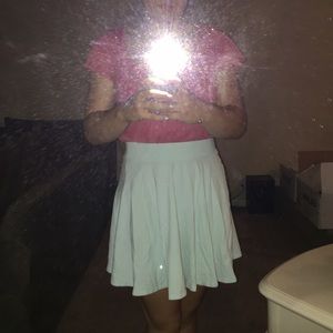 Blue hollister high wasted skater skirt