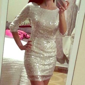 White sequin dress