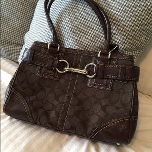 Coach Tote - Brown with Silver Hardware