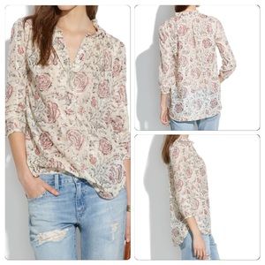 Madewell Shirred Popover in Turkish Garden