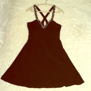 Black sequin strap dress