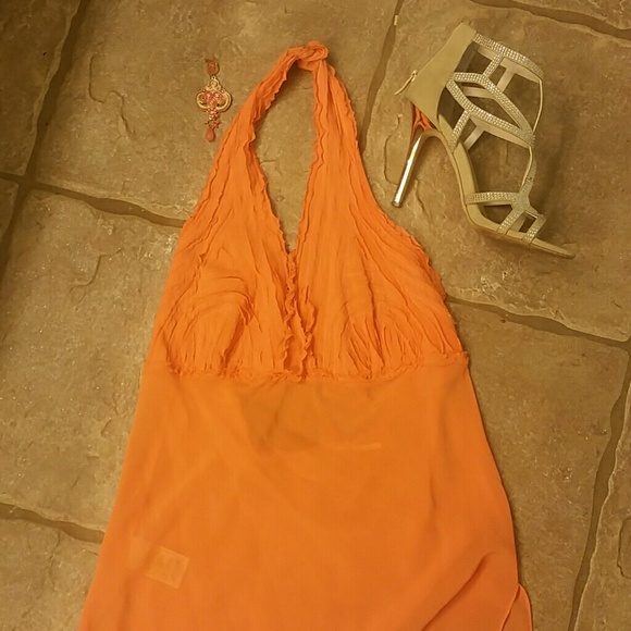 Sunkist ed orange halter top