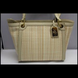 Ralph Lauren waterson straw purse