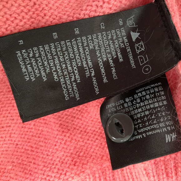 🆕 H&M Angora Coral Pink Cardigan - Picture 4 of 4