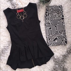 AKIRA Black Peplum Sleeveless top size small