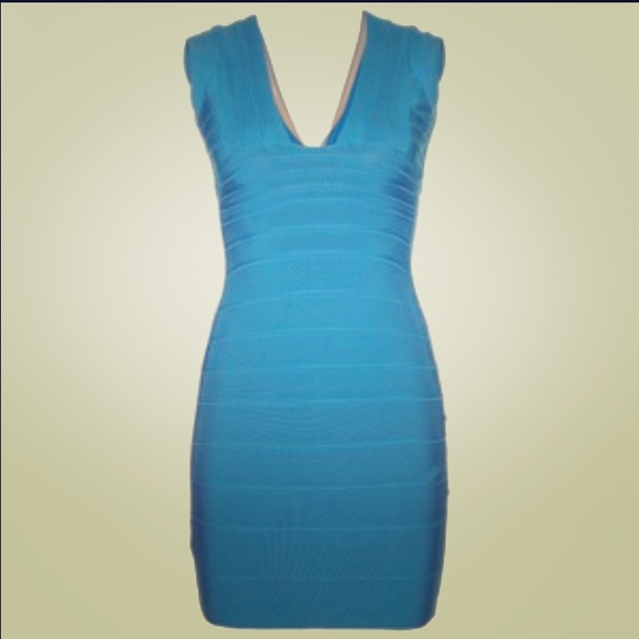 BCBG Maxazria Baby Blue Bandage Dress