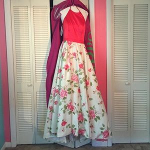 Pink and white Sherri Hill flower dress