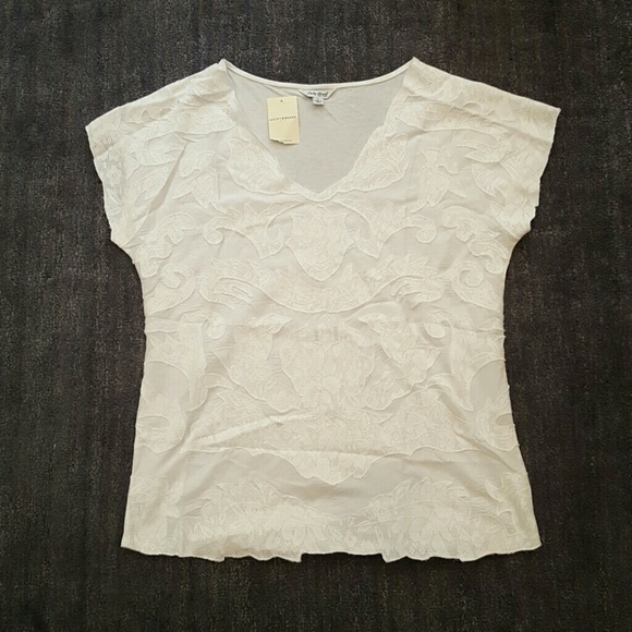 Lucky Brand Misses' Mesh Front Top