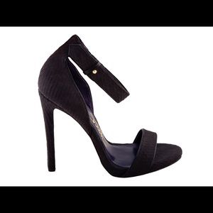 London Trash black snake minimal heel