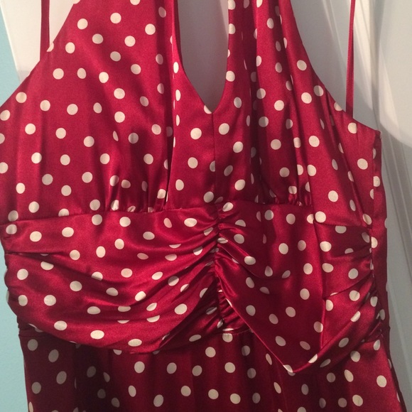 Halter top dress- red with white polka dots - Picture 2 of 2