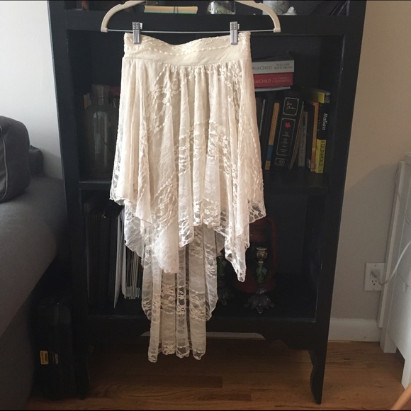 Lace high low skirt