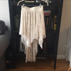 Lace high low skirt