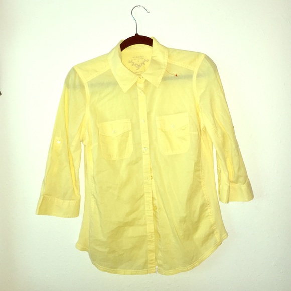 Bright Yellow Button Down Top