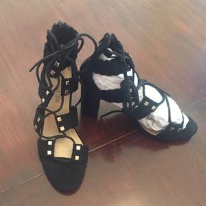 Black Strappy Block heel sandal