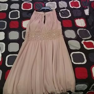 Pink and cream evening gown