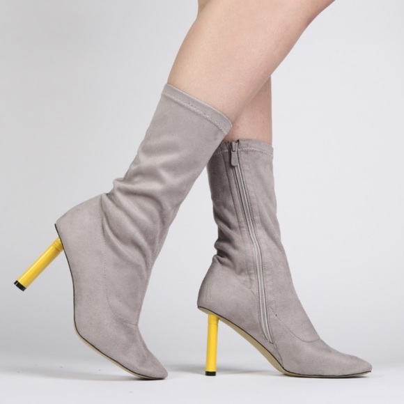 Public Desire "Alissa" grey ankle boots