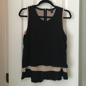 Jcrew black tank with sheer lining