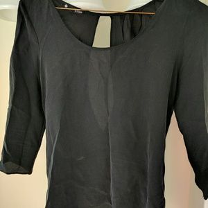 Closet Clearance! Krisa Black Gray Silk Blouse