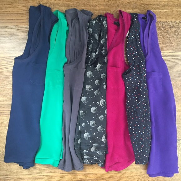 LOT of 7 silk racerback tanks