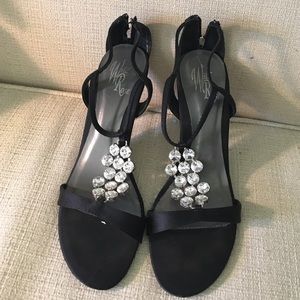 Black open toe heels