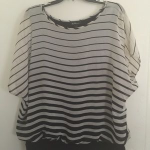Stripped Short Sleeve Blouse