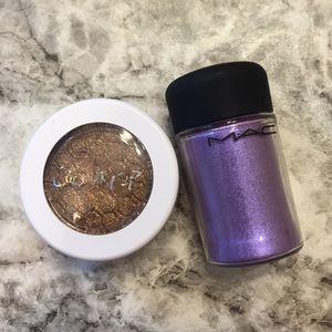 Sampled ColourPop Eyeshadows and Mac loose pigment