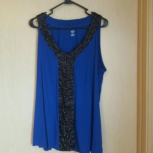 Blue sequined tank