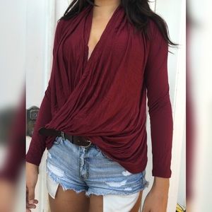 Red wrap top