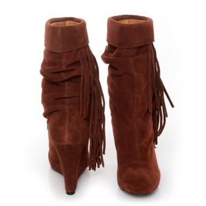 Kelsi Dagger chestnut fringe boot